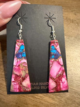 Load image into Gallery viewer, Navajo sterling silver turquoise slab earrings