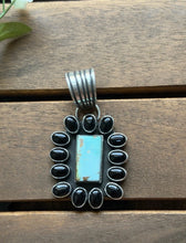 Load image into Gallery viewer, Navajo Sterling Silver Black Onyx Turquoise Cluster Pendant  La Rose