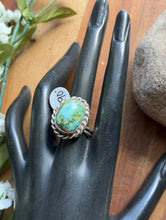 Load image into Gallery viewer, Native American Sterling Silver Sonoran Gold Turquoise Ring. Size 10 Adjustable