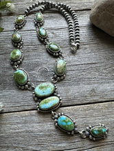 Load image into Gallery viewer, Navajo 925 Sterling Silver Sonoran Gold Turquoise Lariat Y Necklace KY