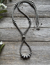 Load image into Gallery viewer, Jacla Sterling Silver Multi Graduated Pearls Bead Necklace 24 inch