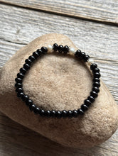 Load image into Gallery viewer, Black Onyx Freshwater Pearl 6.5 Inch Stretch Elastic Stretchy Bead Bracelet Gift