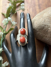 Load image into Gallery viewer, Native American Sterling Silver Coral Ring. Size 8. Jackson