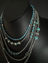 Load image into Gallery viewer, Lot of 5 Sterling Silver Turquoise Pearls Bead Necklaces Set. 16 - 24 inch. Gift