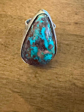 Load image into Gallery viewer, Navajo sterling silver  turquoise royston ring adjustable
