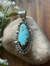 Load image into Gallery viewer, Navajo Sterling Silver Blue Turquoise Handmade Pendant K Yazzie Gift
