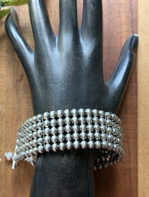 Load image into Gallery viewer, Multi Strand Sterling Silver 5mm Pearls Bead Bracelet. 7 Inch. Gift