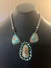 Load image into Gallery viewer, Navajo sterling silver Roystone turquoise necklace KY