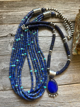 Load image into Gallery viewer, Navajo sterling silver lapis 3 piece set