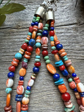 Load image into Gallery viewer, Sterling Silver Multi Strand Multi Stone Bead Necklace. 16 inch