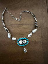 Load image into Gallery viewer, Navajo sterling silver wb turquoise lariat CY