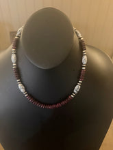 Load image into Gallery viewer, Sterling silver purple spiny oyster wb turquoise bead necklace 18 inch