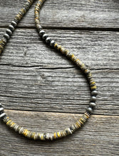 Load image into Gallery viewer, Sterling Silver Bumblebee Jasper W 6mm Pearls Bead Necklace. 18 inch