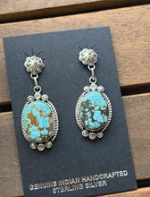 Load image into Gallery viewer, Navajo 925 Sterling Silver Turquoise Earrings KY Southwestern