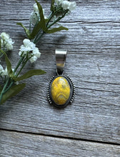 Load image into Gallery viewer, Navajo Sterling Silver Yellow Bumblebee Jasper Pendant RB