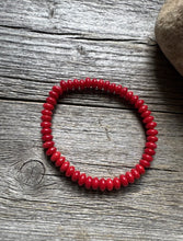Load image into Gallery viewer, Red Coral 7 Inch Stretch Bead Bracelet Gift Southwestern