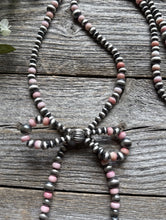 Load image into Gallery viewer, Bow Sterling Silver Multi Graduated Pink Conch Pearls Bead Necklace 24 inch Gift
