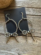 Load image into Gallery viewer, Sterling silver bow hoop earrings