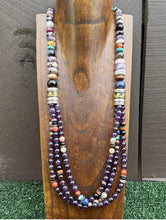 Load image into Gallery viewer, Tommy Rosita Singer T R Sterling Silver Multi Strand Purple Bead Necklace 28