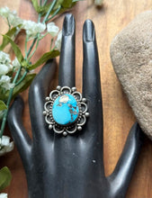 Load image into Gallery viewer, Native American 925 Sterling Silver Turquoise Ring. Size 8. Mary Ellen Gift