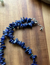Load image into Gallery viewer, Sterling Silver Lapis Nuggets Turquoise Bead Necklace. 18 inch. Gift