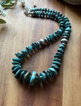 Load image into Gallery viewer, Sterling Silver Graduated Turquoise Nuggets Bead Necklace 18 inch Gift