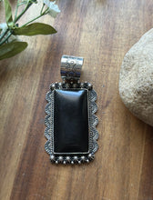 Load image into Gallery viewer, Native American Navajo Sterling Silver Black Onyx Pendant Etta Enditto Gift