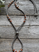 Load image into Gallery viewer, Jacla Sterling Silver Multi Graduated Spiny Oyster Pearls Bead Necklace 24 inch