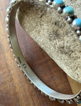 Load image into Gallery viewer, Native American Sterling Silver Blue Turquoise Bangle Cuff Bracelet. EB