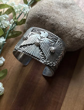 Load image into Gallery viewer, Sunshine Reeves Sterling Silver Thunderbird Cuff Bracelet Navajo Gift
