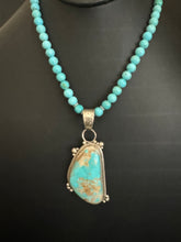 Load image into Gallery viewer, Navajo sterling silver royston turquoise pendant necklace
