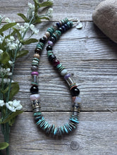 Load image into Gallery viewer, Tommy Rosita Singer T R Sterling Silver Blue Turquoise Bead Necklace 20 Inch