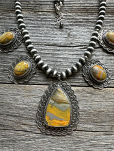 Load image into Gallery viewer, Sunshine Reeves 925 Sterling Silver Bumblebee Jasper Pearls Necklace Navajo