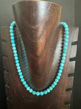 Load image into Gallery viewer, Sterling silver turquoise bead necklace 18 inch