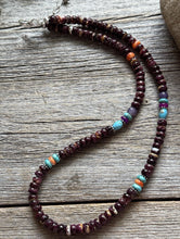 Load image into Gallery viewer, Purple Spiny Oyster Multi Stone Color Sterling Silver Bead Necklace 18 inch Gift