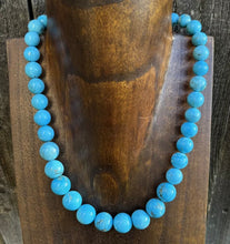 Load image into Gallery viewer, Sleeping Beauty Turquoise 925 Sterling Silver Nuggets Bead Necklace 18 inch Gift