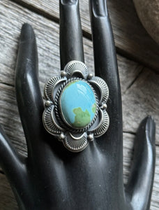 Native American 925 Sterling Silver Turquoise Ring. Size 7.5 GP Gift