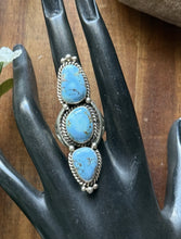 Load image into Gallery viewer, Native American Sterling Silver Golden Hill Turquoise Ring. Size 10 E M Linkin