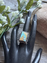 Load image into Gallery viewer, Sunshine Reeves 925 Sterling Silver Royston Turquoise Ring. Navajo. Size 8