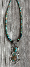 Load image into Gallery viewer, Handmade Navajo Turquoise &amp; Sterling Silver Pendent.
With Turquoise Necklace