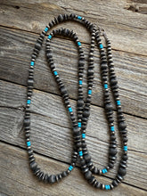 Load image into Gallery viewer, Sterling silver turquoise necklace 60 Inch