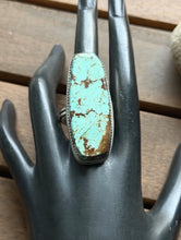 Load image into Gallery viewer, Navajo Native Sterling Silver Number 8 Turquoise Adjustable Ring Leslie Nez Gift