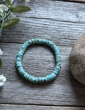 Load image into Gallery viewer, Turquoise Heishi 7 Inch Stretch Elastic Stretchy Bead Bracelet Gift