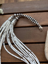 Load image into Gallery viewer, Sterling Silver Multi Strand MOP Mother Of Pearl Bead Necklace 26 inch