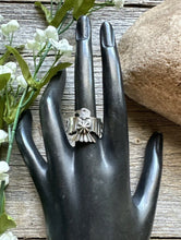 Load image into Gallery viewer, Sunshine Reeves 925 Sterling Silver Thunderbird Stamped Ring. Navajo. Size 6.5