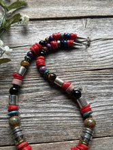 Load image into Gallery viewer, Tommy &amp; Rosita Singer T R Sterling Silver Multi Stone Red Coral Bead Necklace 20