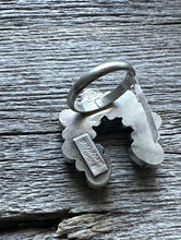 Load image into Gallery viewer, Native American Sterling Silver Turquoise Ring. Size 8.5. B Johnson