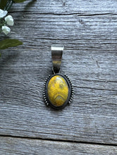 Load image into Gallery viewer, Navajo Sterling Silver Yellow Bumblebee Jasper Pendant RB