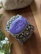 Load image into Gallery viewer, Native American Sterling Silver Purple Charoite Cuff Bracelet H Happy Piasso