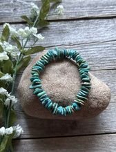 Load image into Gallery viewer, Blue Green Turquoise Nuggets 7 Inch Stretch Elastic Stretchy Bead Bracelet Gift